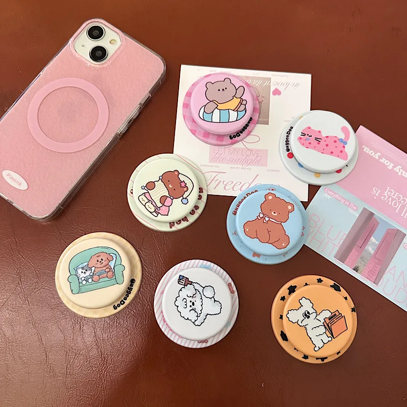 

Ins Mobile Phone Case Magnetic Bracket Cats And Dogs Magnetic Case Can Be Used As A Telescopic Desktop Stand.