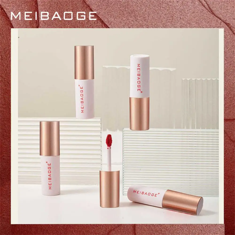 1/2/3PCS Moisture Lipgloss Soft Mist Lip Gloss 4 Color Silky Red Lip Tint Mud Lips Makeup Liquid Lipstick Cheek Rouge