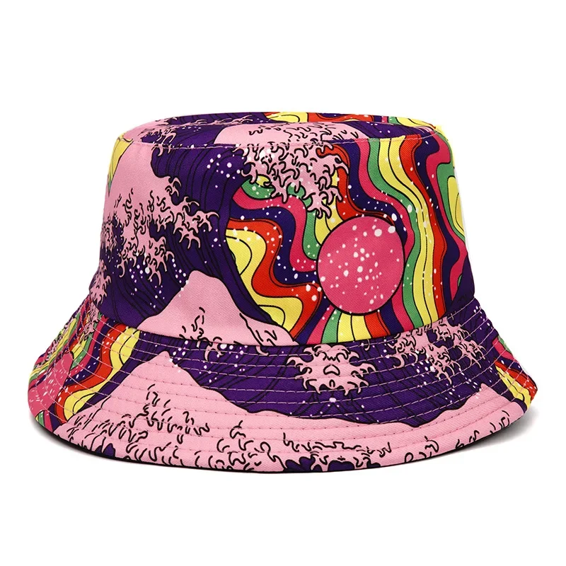 Summer Sun Hat Reversible Bucket Hat for Men Women Bob Panama Girls Beach Travel Outdoor Fisherman Hat