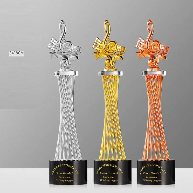 Customized Five-Pointed Star Metal Trophy, Celebration Awards, Excellent Company Award Employee Annual Meeting Crystal Base, 1Pc