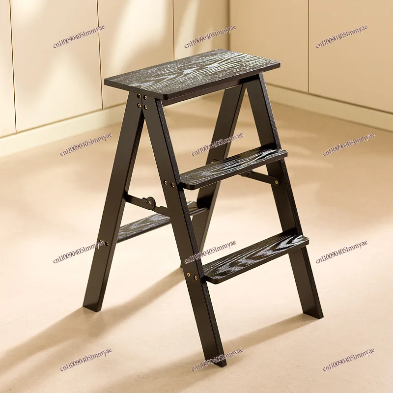 Household Multi-functional Steady Ladder Stool Ascending 3-step Folding Staircase Kitchen Dual-purpose High Stool Bar Stool Rack