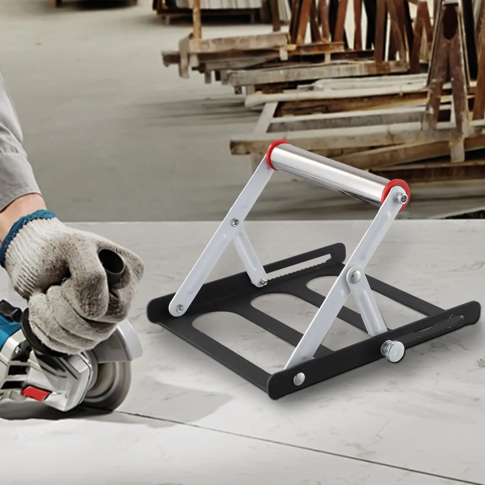 Adjustable Height 55-135mm Metal Support Frame Foldable Table Saw Stand For Cutting Machine Workshop Tool Accessories