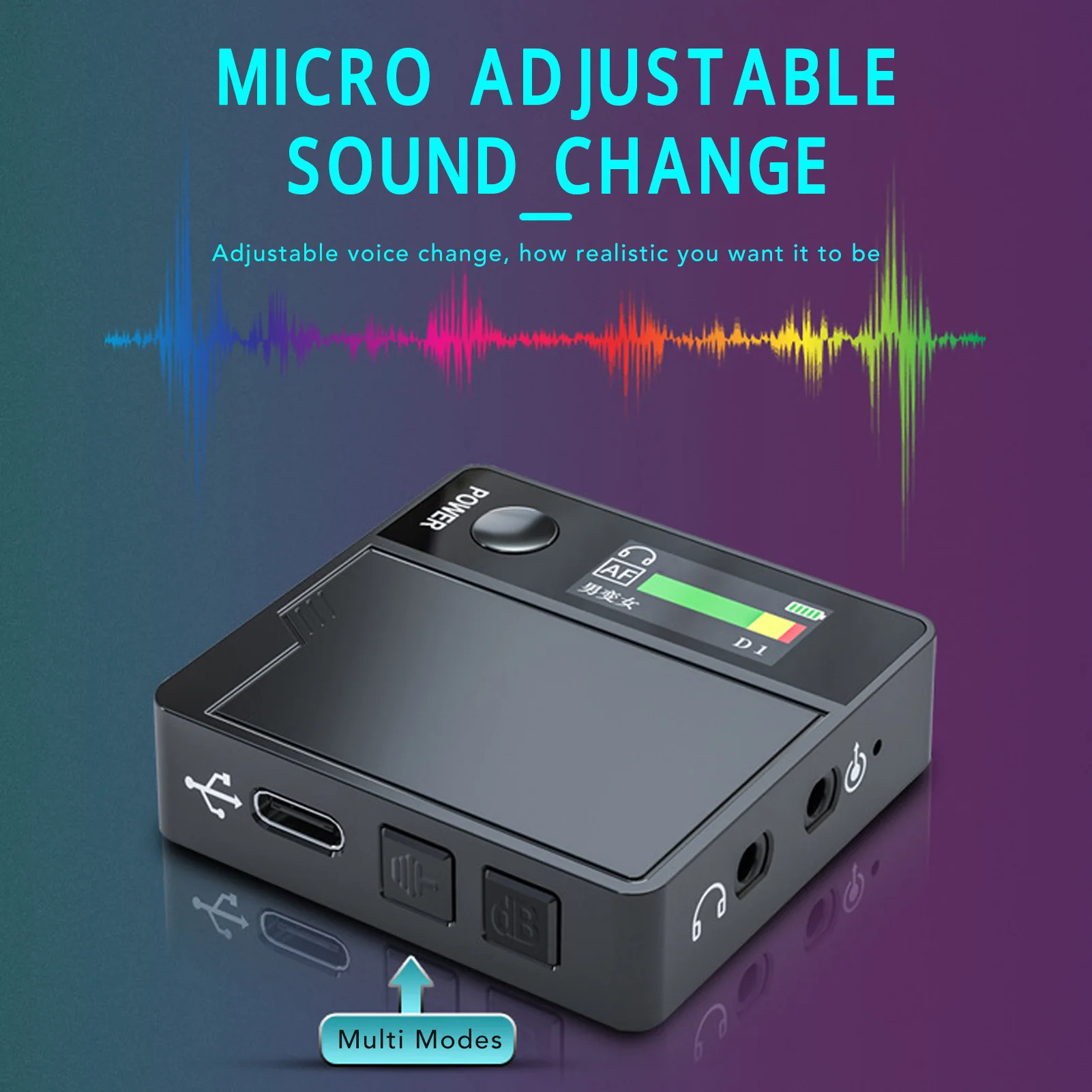 Mini Sound Changer Voice Changer 4 Sound Modes Real Time Call Voice Changer Device English Standard Version Voice Changer Device