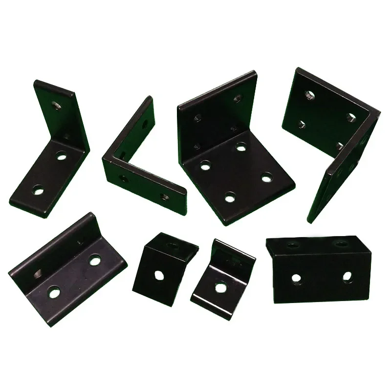 1PC 2020 2040 Black Brackets Corner Fitting Angle Aluminum 3030 3060 4040 4080 Aluminum L Connector for Aluminium Profile view 2