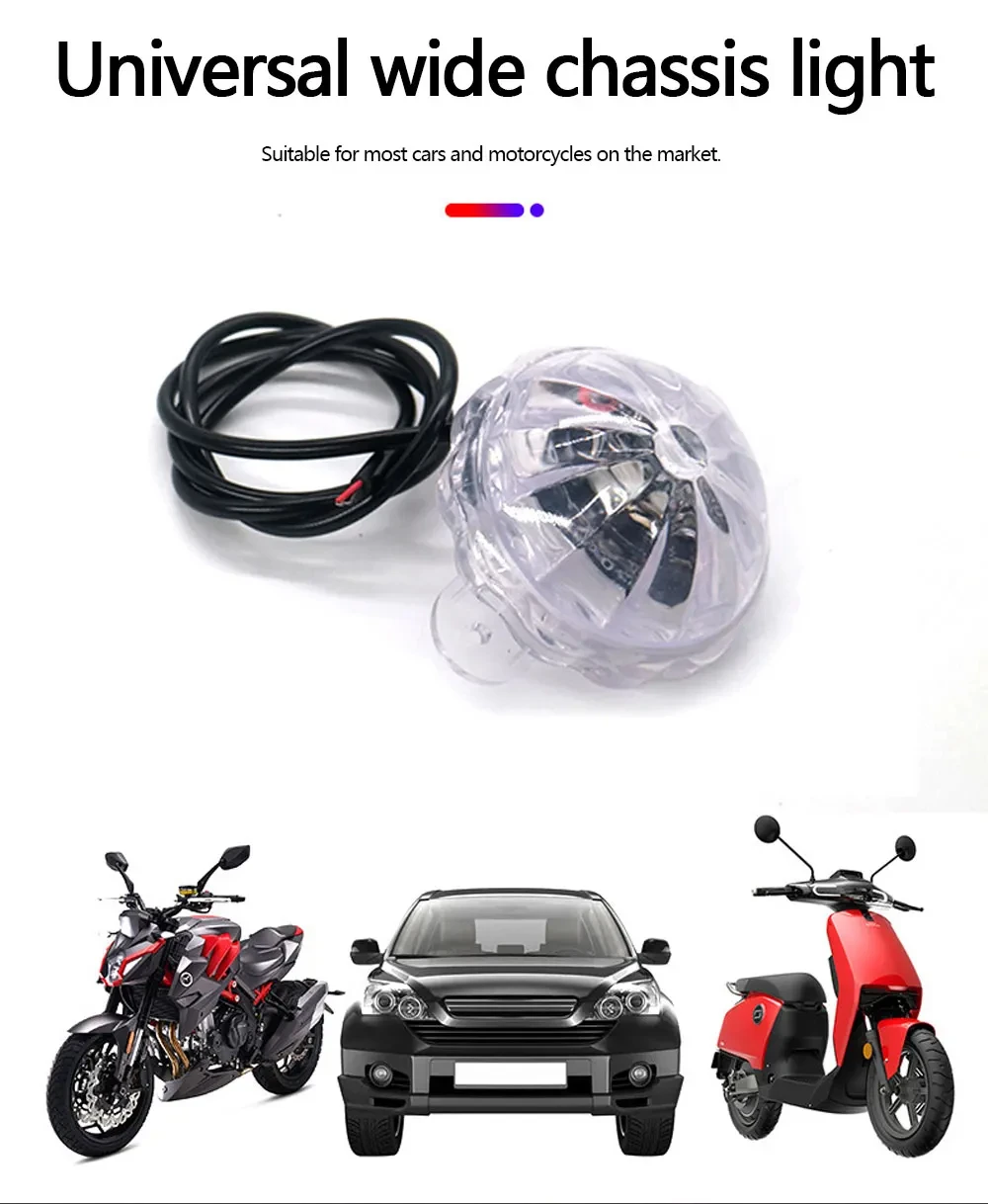 Motorcycle LED Chassis Light RGB Flash Strobe Lamp Motorbike Decoration Atmosphere Light Universal 12V Motorcycle Light