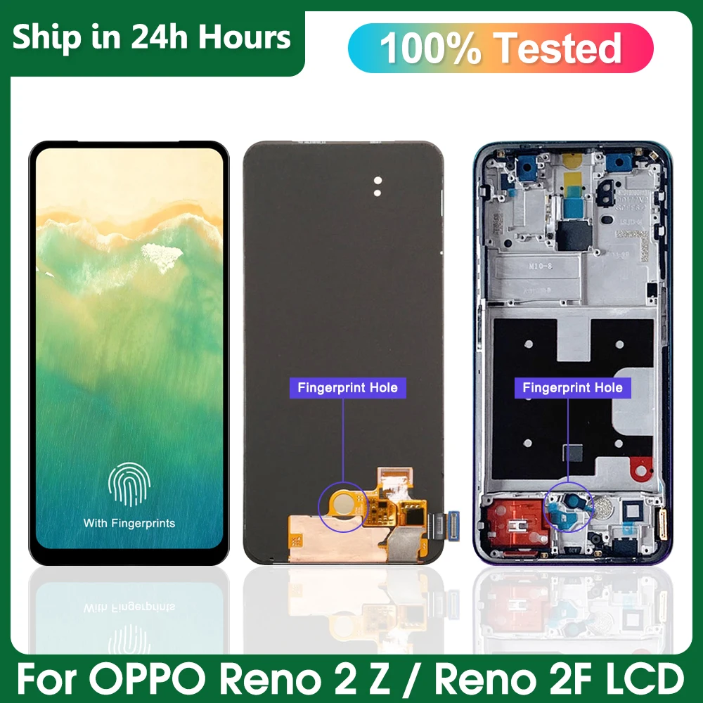 

Super AMOLED 6,53 "для pantalla Oppo Reno 2F ЖК-дисплей, дигитайзер сенсорного экрана в сборе для reno2 Z, запасные части для экрана