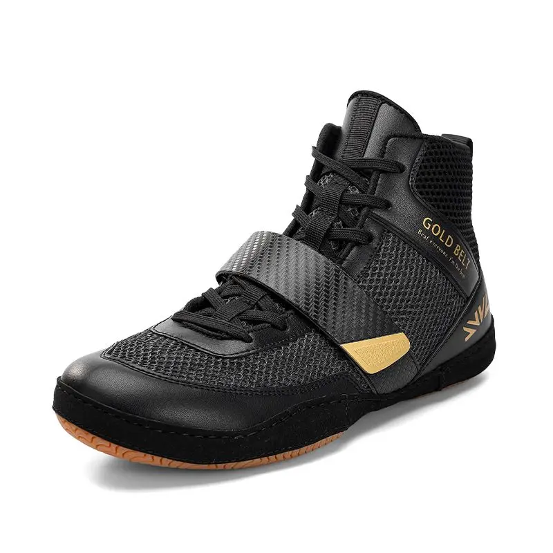 Professional Boxing Sneakers Mens Black Red Wrestling Boots Mens Athletic Sports Fitness Training Shoes