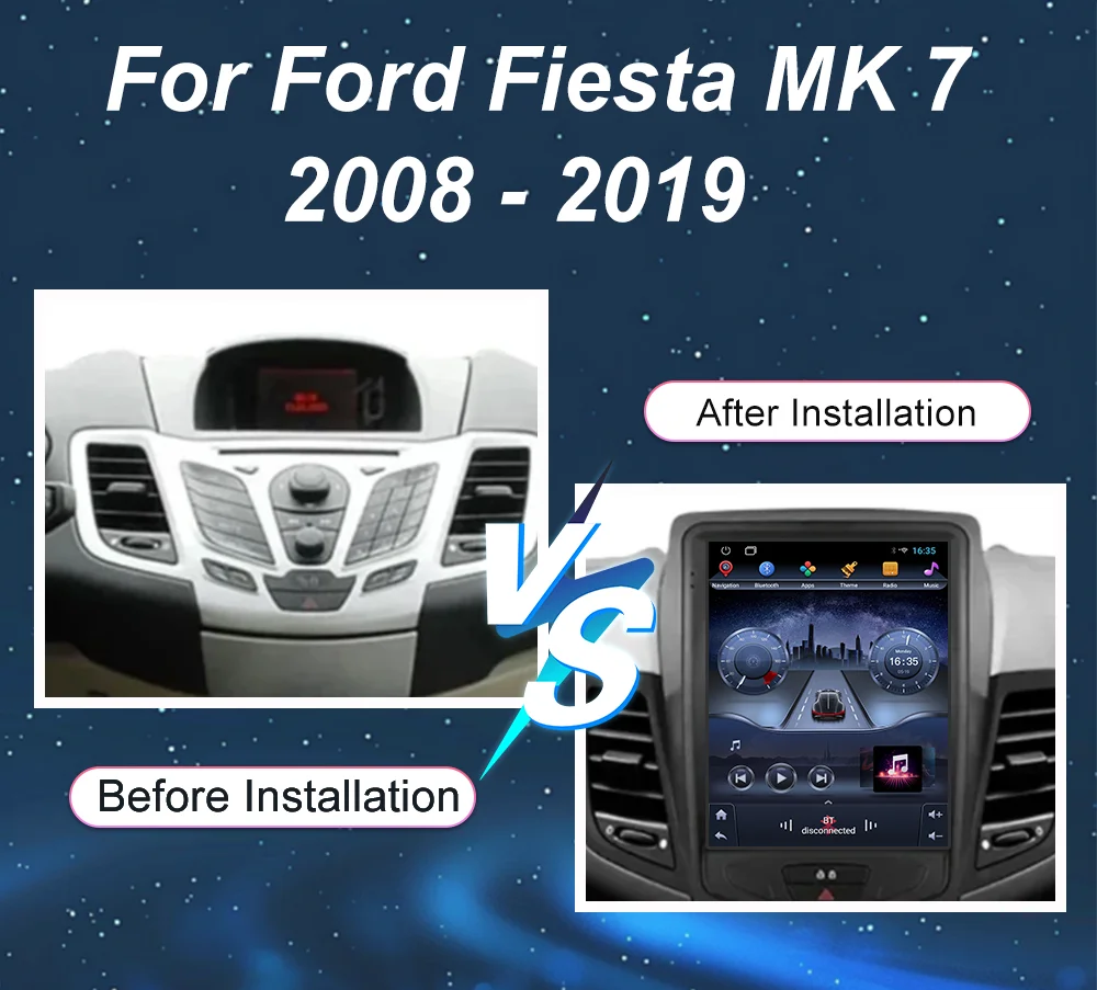 9,7 Zoll Android 15 Auto DVD Radio Stereo Für Ford Fiesta MK 7 2008-2019 Auto WIFI Multimedia Player GPS KEINE 2Din DVD Kopf Einheit