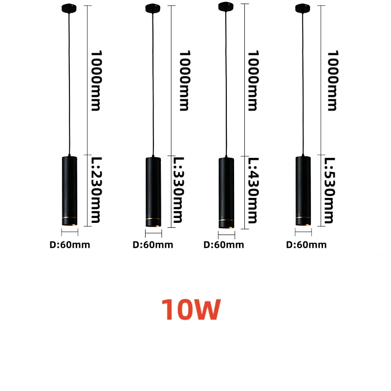 Imagem -05 - Dimmable Cilindro Led Luzes Pingente Lâmpadas de Tubo Longo Cozinha Sala de Jantar Loja Bar Cordão de Decoração Lâmpada de Fundo