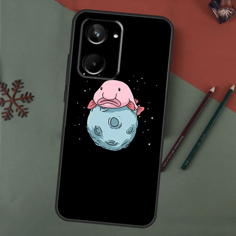 Cartoon Blobfish Case For Realme GT Neo 5 3 T 2 T 8 9 10 11 Pro Plus C15 C25s C21Y C30 C31 C33 C35 C53 C55