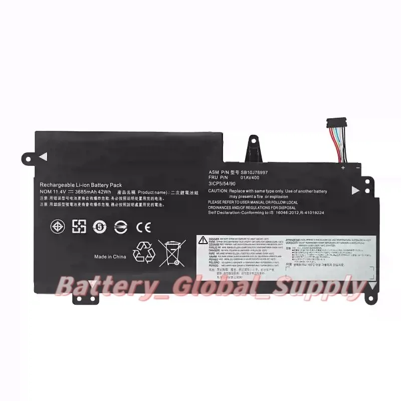 

Battery for 01AV435 01AV436 01AV437 SB10K97592 01AV401 11.4V 3685MAH New