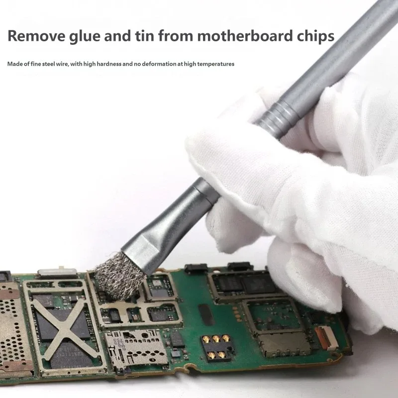 TE-159 Multifunctional Circuit Board Cleaning Brush for  Mobile Phone IC Pads Motherboard Dust Cleaning Steel Wire PVC Brush