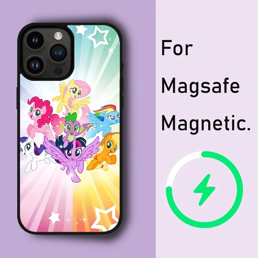 Cartoon M-My L-Little Ponys Phone Case For iPhone 15 14 13 12 11 Pro Max Plus Phone Magnetic for Macsafe Cases Cover