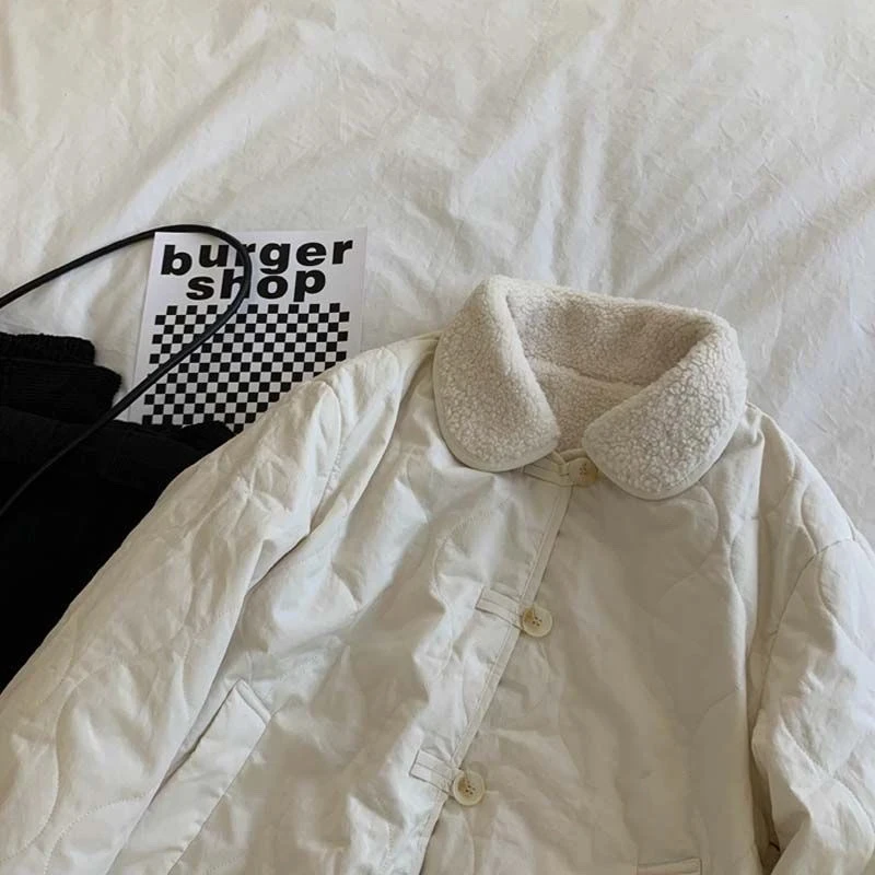 Autumn Winter Single-Breasted Polo Collar Cotton Jacket Double-Faced Thicken Warm Winter Jacket 2025 New Women Mujer Cotton Coat
