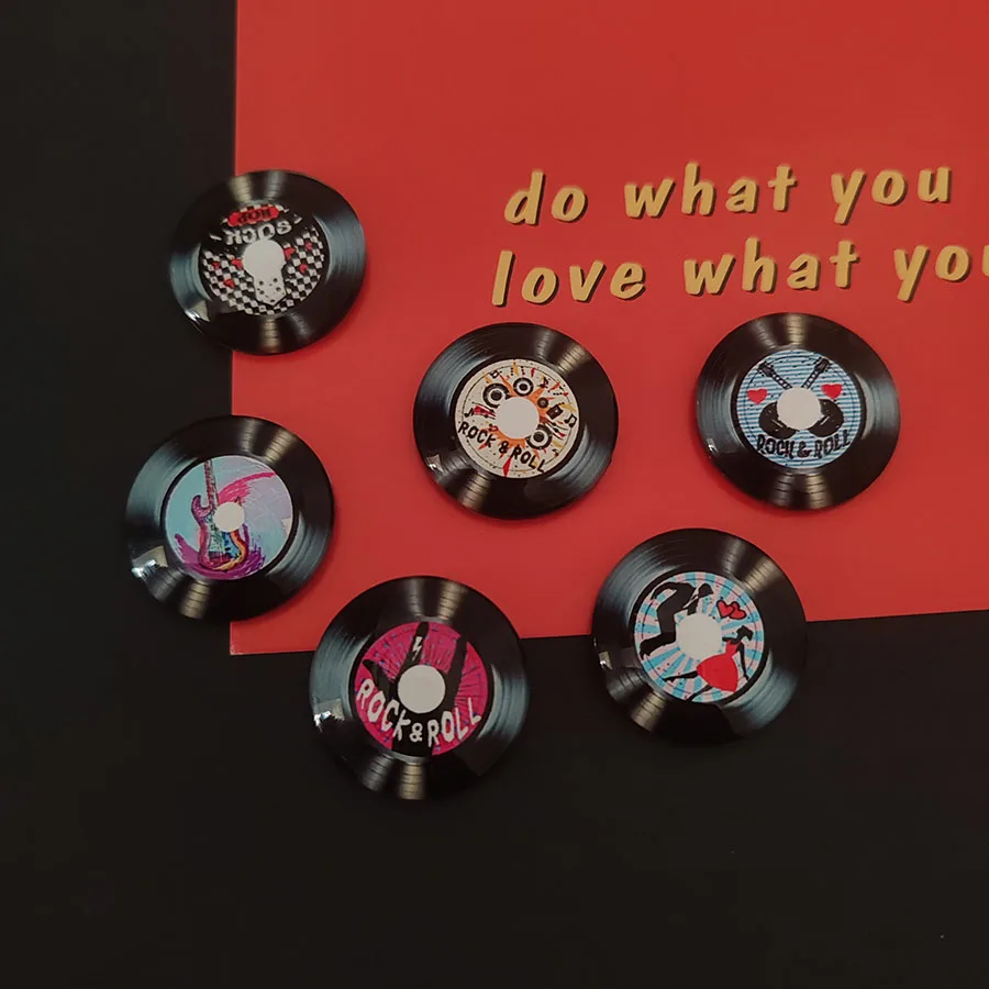 

6pcs Personalized and Fun Music Vinyl Record Disc Refrigerator Magnets Cute Creative Fridge Photo Message Magnet Decorative