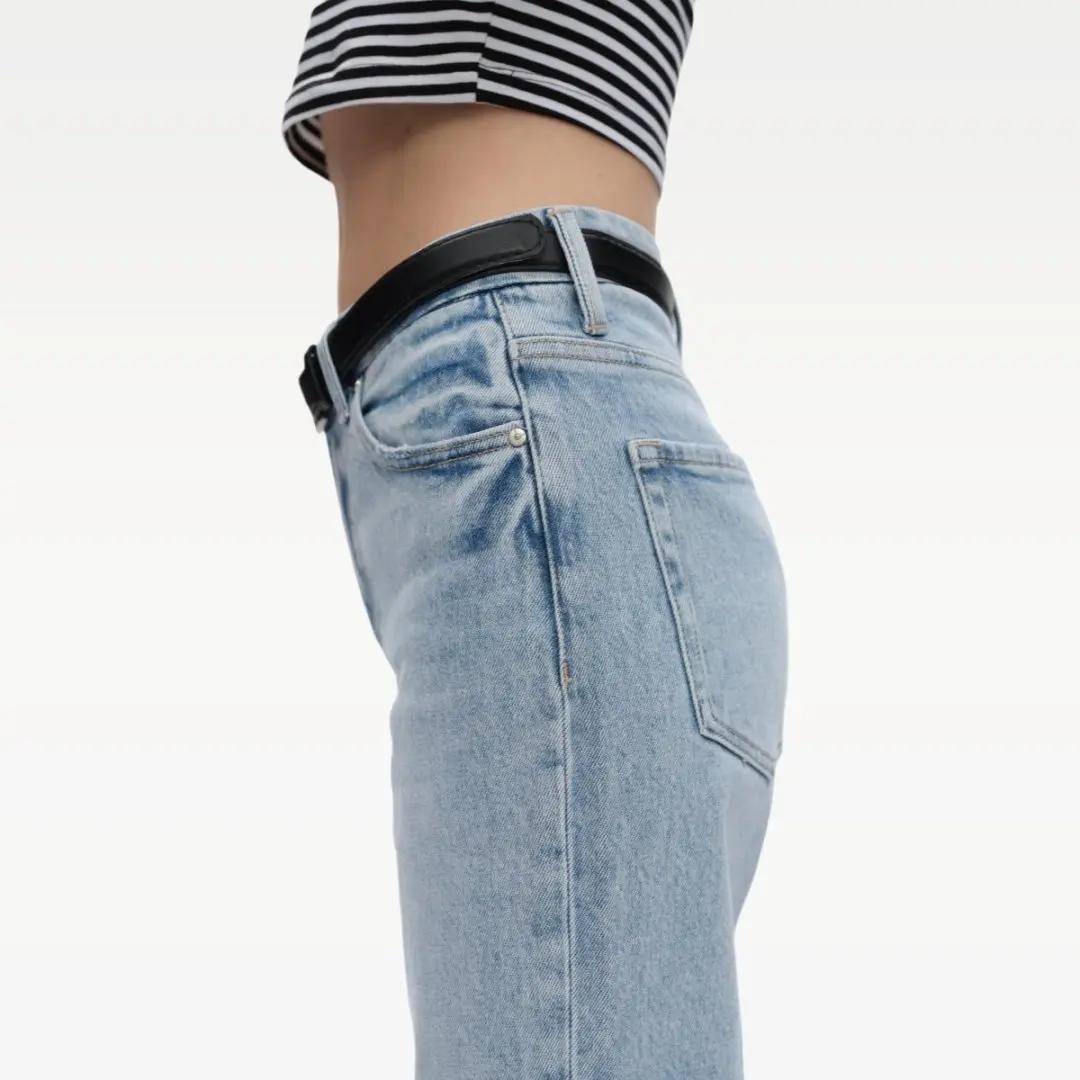 Casual High Waist Loose Wide Leg Denim Pants Women Floor Length Straight Jean High Street Long Trouser Vintage Washed Baggy Jean