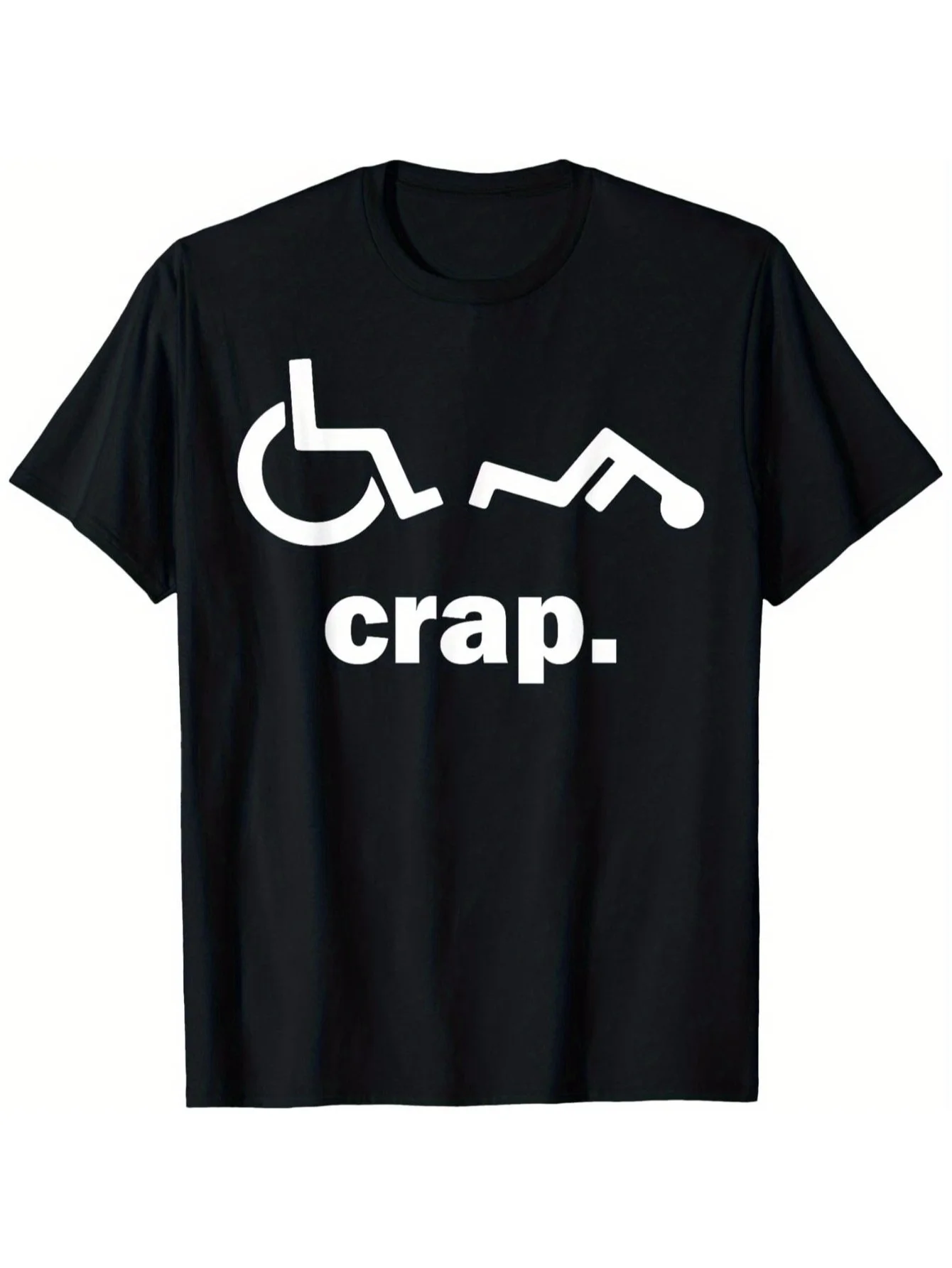 

Мужская футболка с рисунком инвалидной коляски "Crap" - забавная