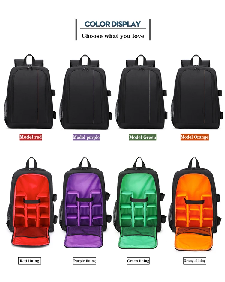 Digitalkamera-Rucksack, Outdoor-Kameratasche mit großem Fassungsvermögen, Laptop-Rucksack, multifunktionaler praktischer Rucksack – Detail 11
