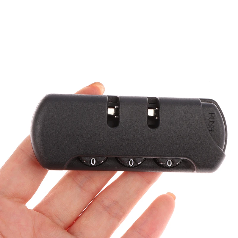 *New For Travel Luggage Suitcase Code Anti-theft Fixed Lock Pull Chain Bag Accessories Black Plastic 3 Digit Combination Padlock