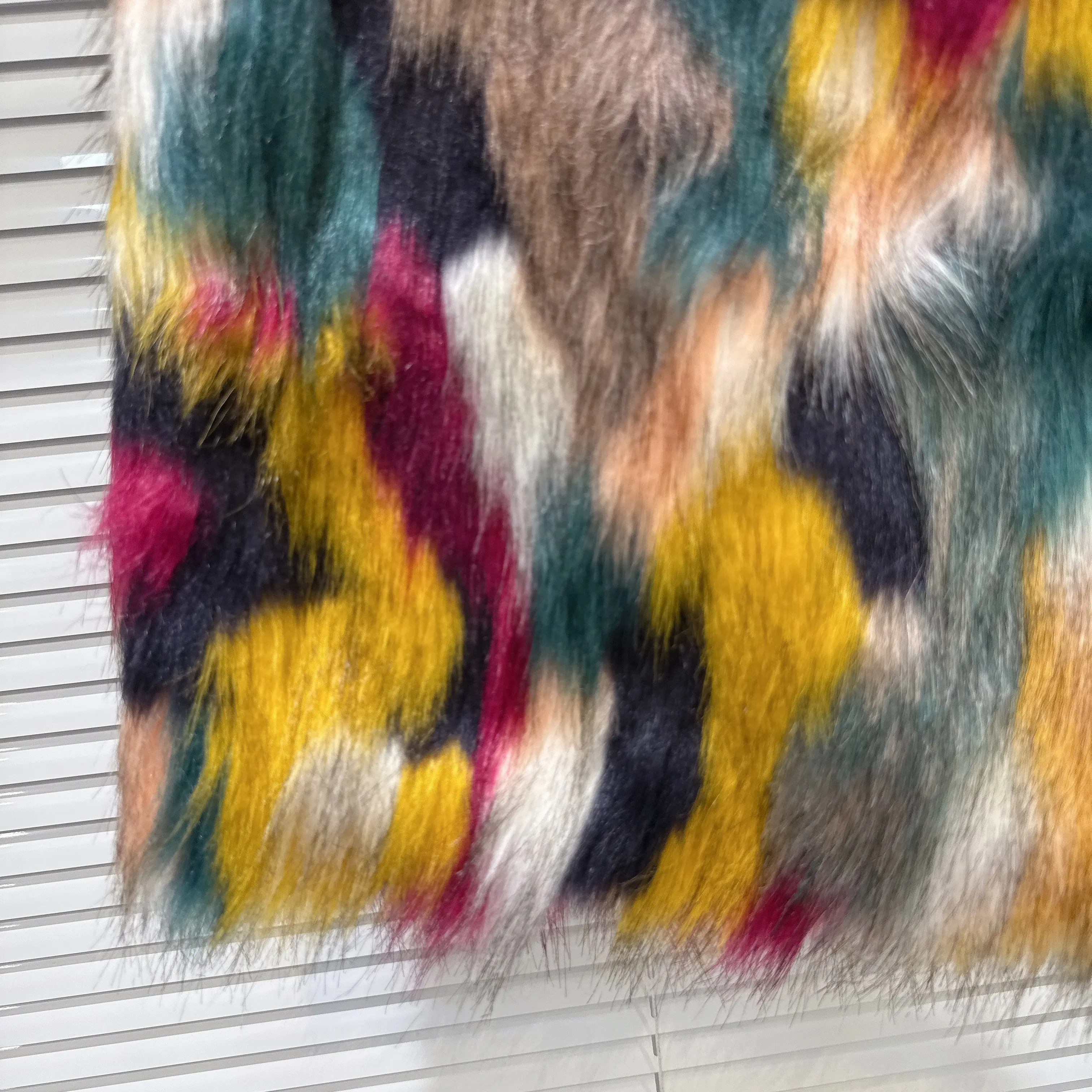 2025 Winter New Cool Colorful Patchwork Eco-Friendly Faux Fur Skirt, Short Skirt for Ladies