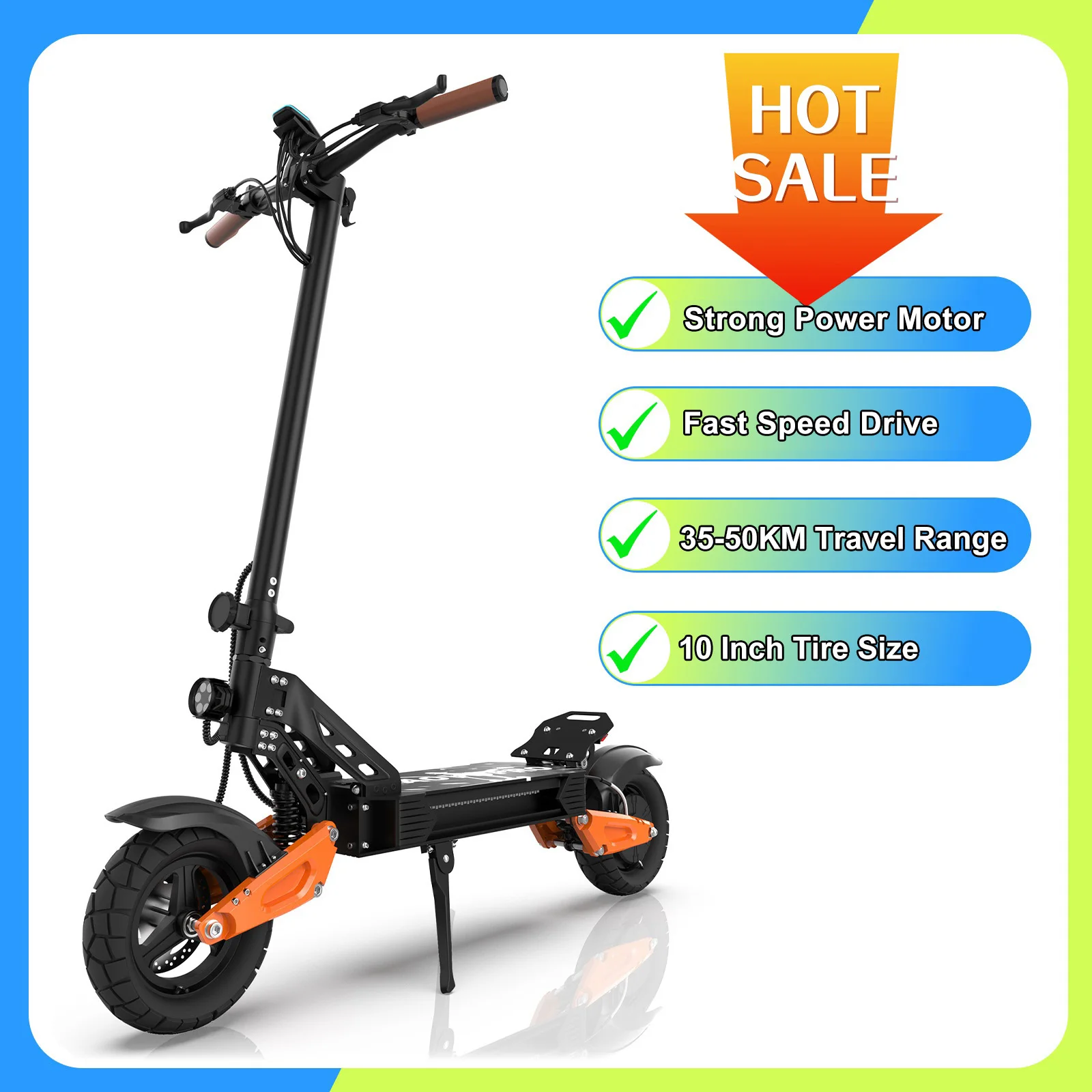 AOVOPRO G67 Max Torque High Power elektrische scooter 48V13.5AH batterijcapaciteit 35-50KM reikwijdte Off-road elektrische scooter 10 inch luchtband