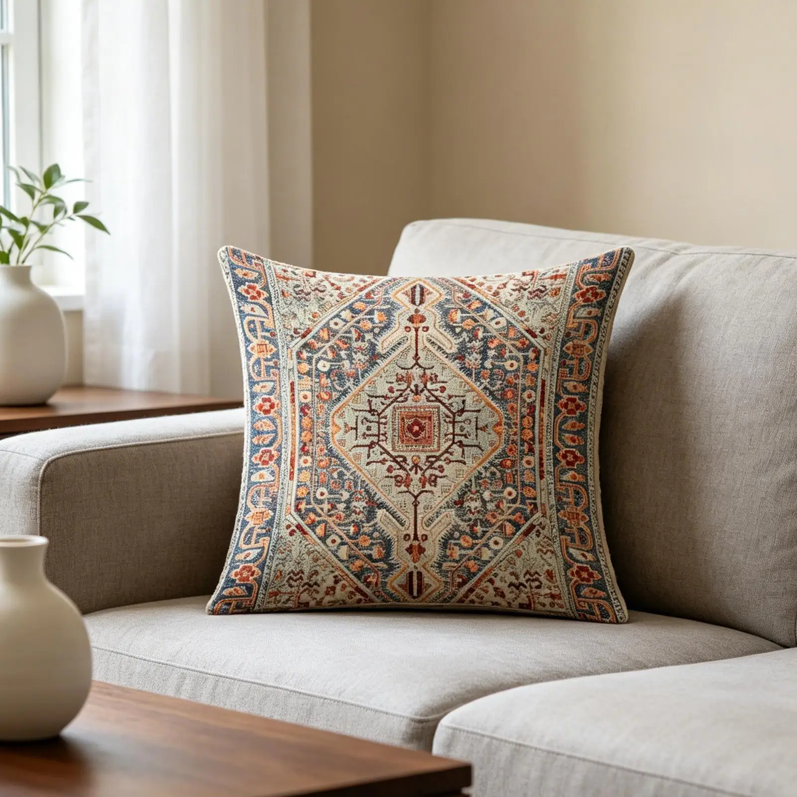 square pillowcase two pack 45 by 45 cm no stuffing bohemian antique carpet print sofa cushion cover for household decorative