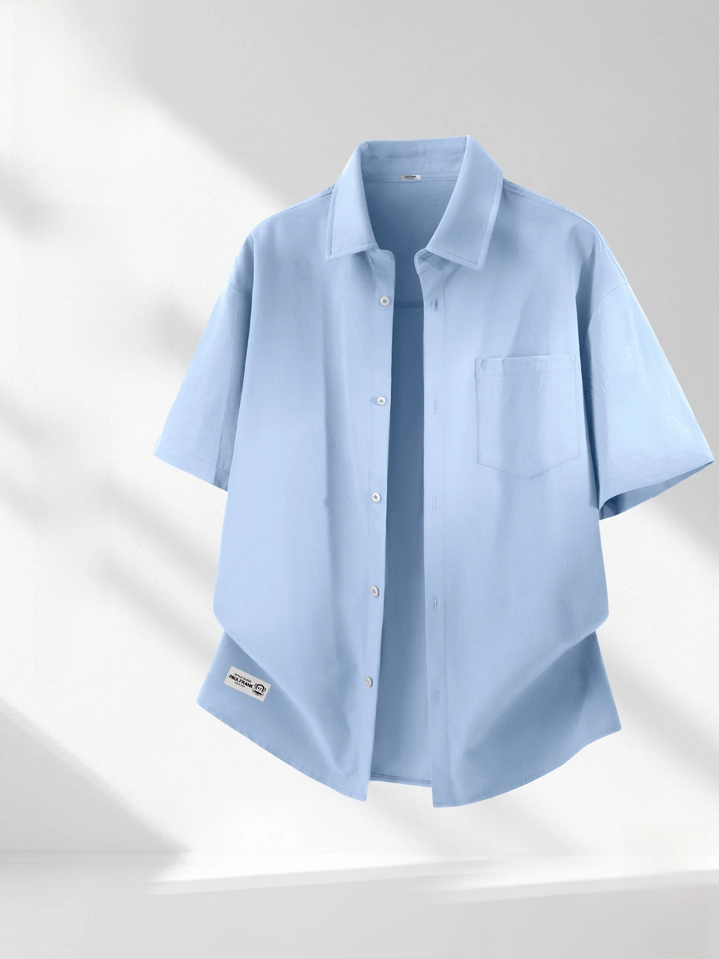 

Blue Ice Silk ort Sve irt Men's Summer Cool Feeling Casual Layering Outerwear Loose Fit Youth Trend