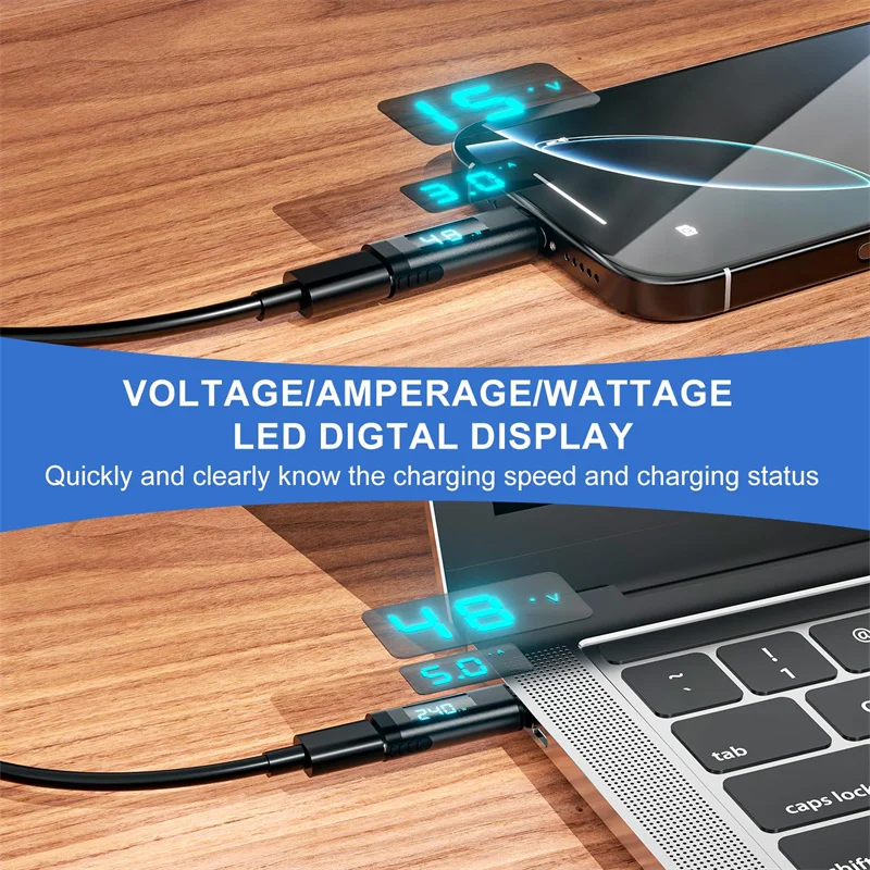 Digital Display USB C Magnetic Adapter PD240W 24Pin USB 40Gbps 8K 60Hz Video Connector for iPhone 16/15 iPad Mac