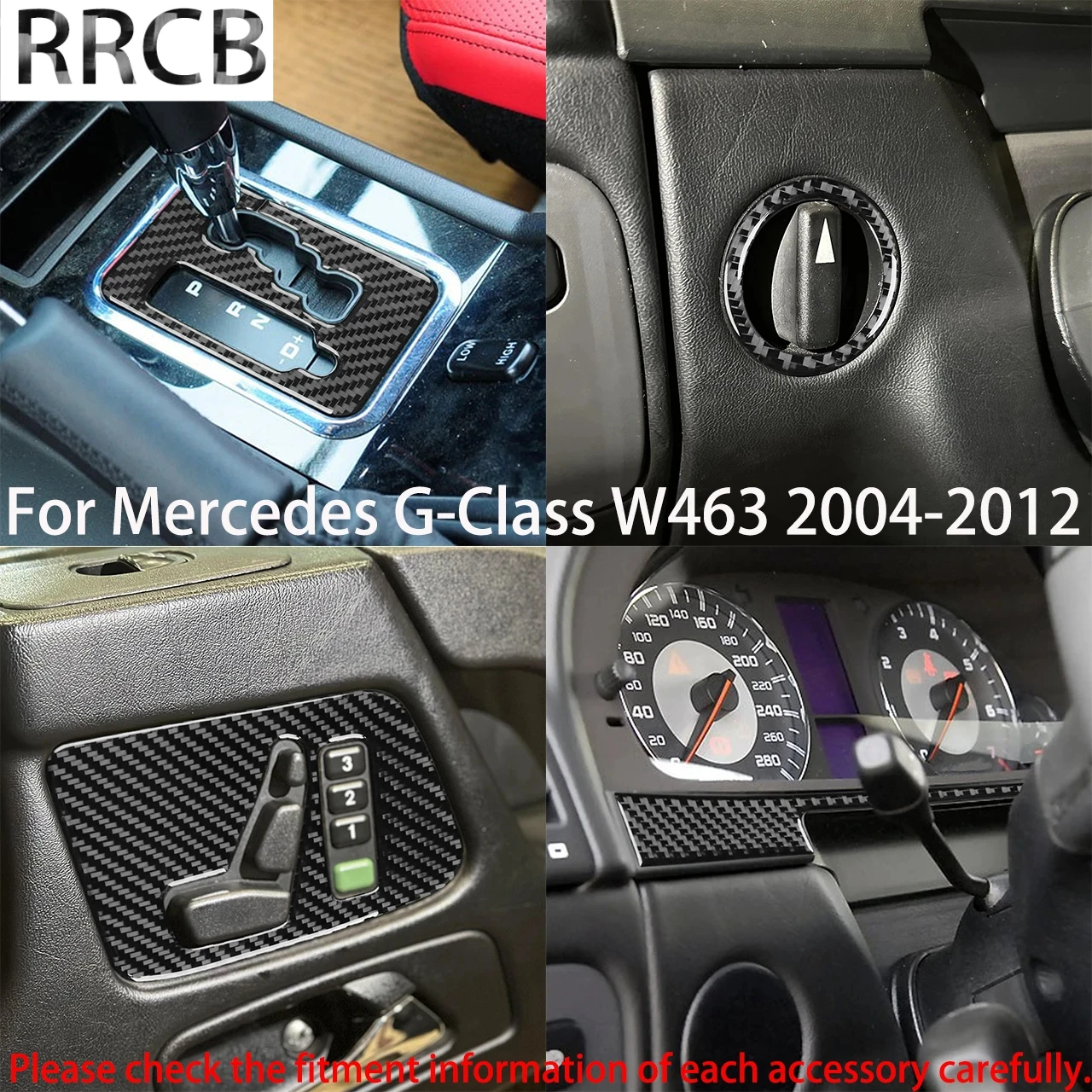 

For Benz G-Class Interior Accessories W463 G500 G55 2004-2012 Dashboard Headlight Switch Seat Control Carbon Fiber Cover Sticker