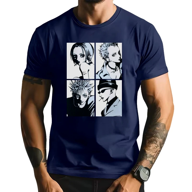 

Nana Osaki T Shirt Men Pure Cotton Tee Tops Ai Yazawa Japanese Anime Manga Tshirts Short Sleeve Fashion Graphic T-shirt