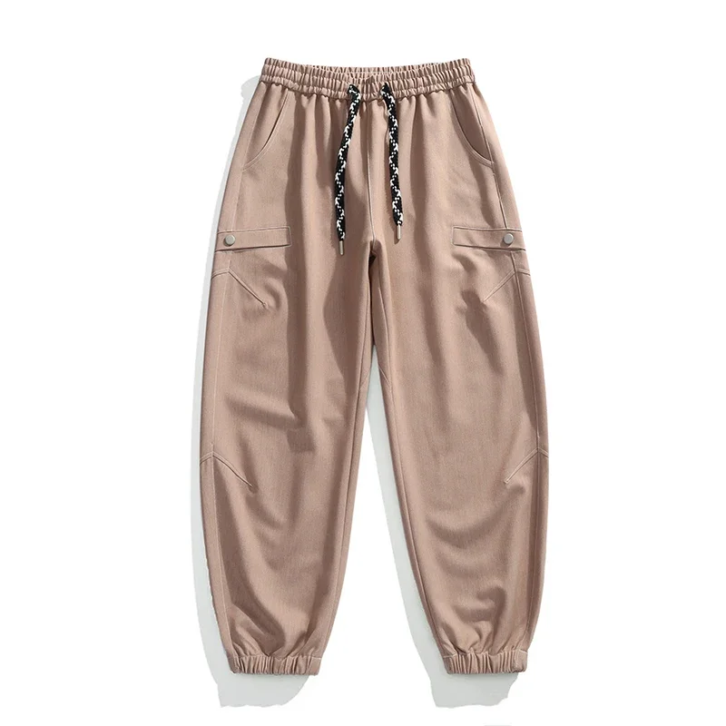 Spring autumn Men's fashion Knitted pants Comfortmen trousers casual trousers wide-leg trousers oversized straight-leg trousers