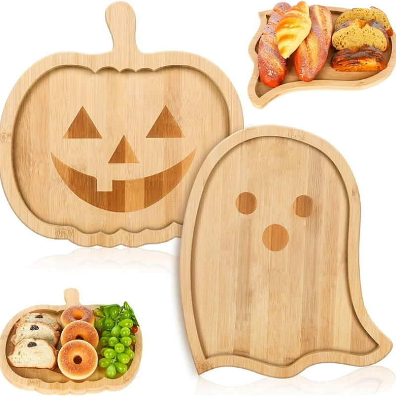 Halloween Charcuterie Board Pumpkin Ghost Serving Trays Bamboo Cheese Platter Tray Appetizer Boards Home Party Serving Platters