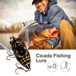 Bass Fishing Lure 3D Holographic Eyes Fishing Hard Lures Fishing Cicada Bait Sturdy Fishing Topwater Lure Fishing Gear