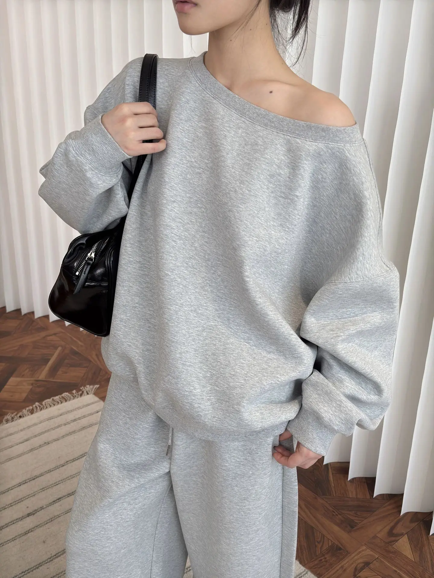woman cozy elegant soft sweatshirt from set loveMODA without pants