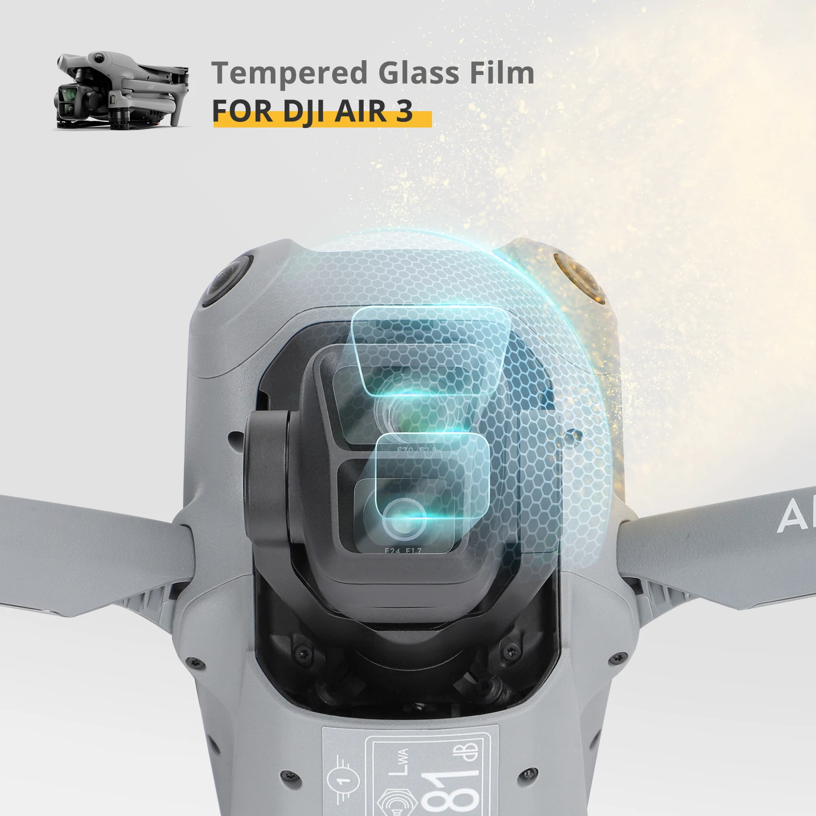 Tempered Glass Film for DJI AIR 3 High Definition 2 Sets Combo Tempered Glass Anti-dust Scratch-proof Air3 Drone Accessories