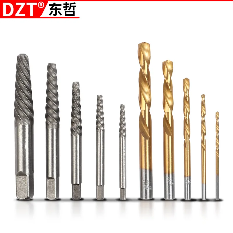 

10PC Imperial Drill Bit Remover Set - Iron Box Screw Sets Multifunctional Disassembly Tool