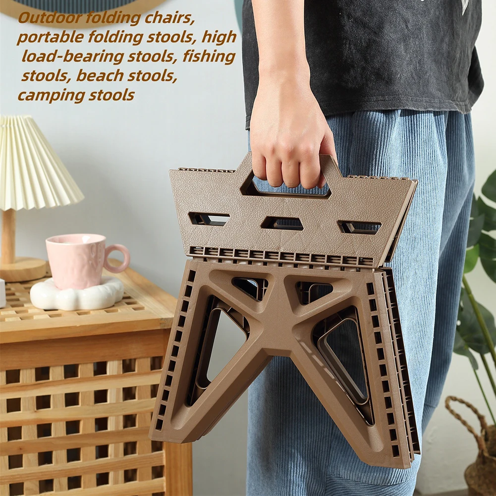 

1 шт., стул для кемпинга и рыбалки, портативный прочный уличный складной стул, легкий, высокая грузоподъемность, универсальное использование для домашней ванной комнаты