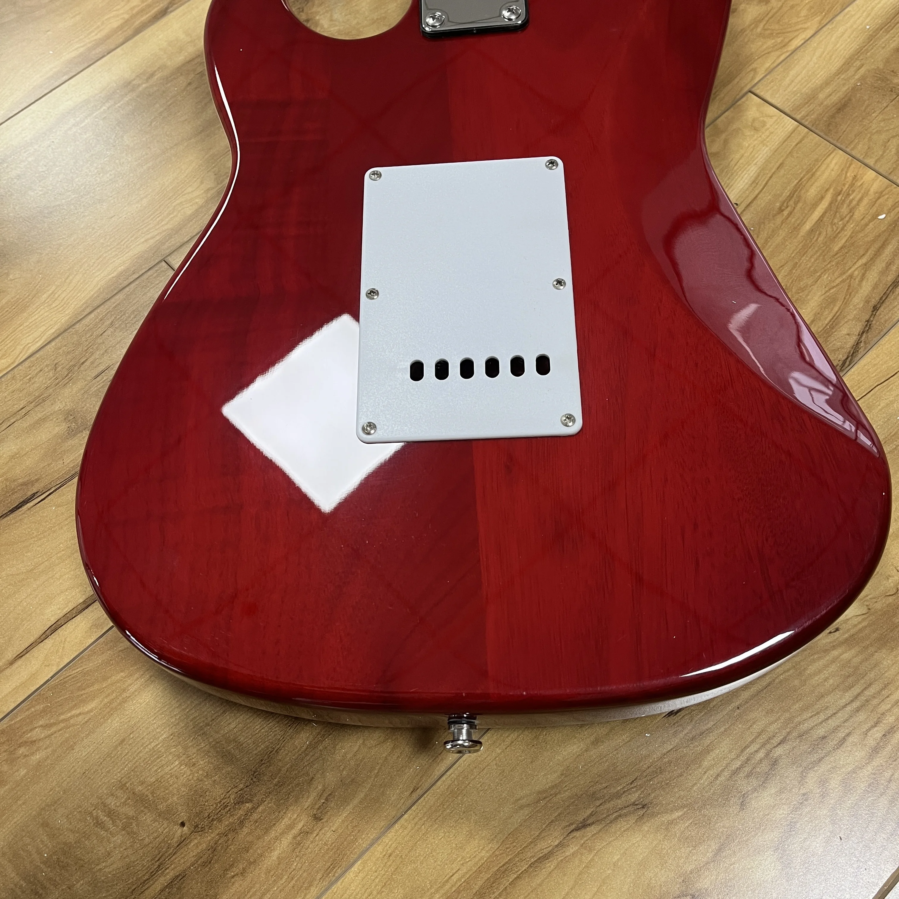 Electric Guitar With Figured Wood Veneer Single And Double Pickup System Chrome Silver Accessories Free Shipping
