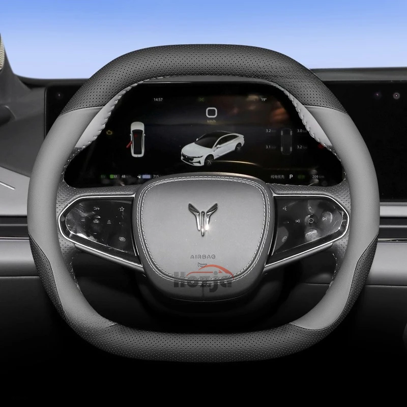 

Leather Car Steering Wheel Cover for VOYAH Courage 2024 2025 Steering Covers Interior Accessories