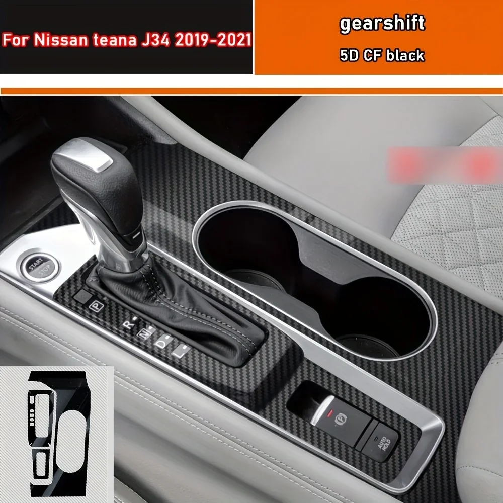 For Nissan Teana J34 2019-2021 Interior Central Control Panel Door Handle Carbon Fiber Stickers Decals Car Styling Accessories