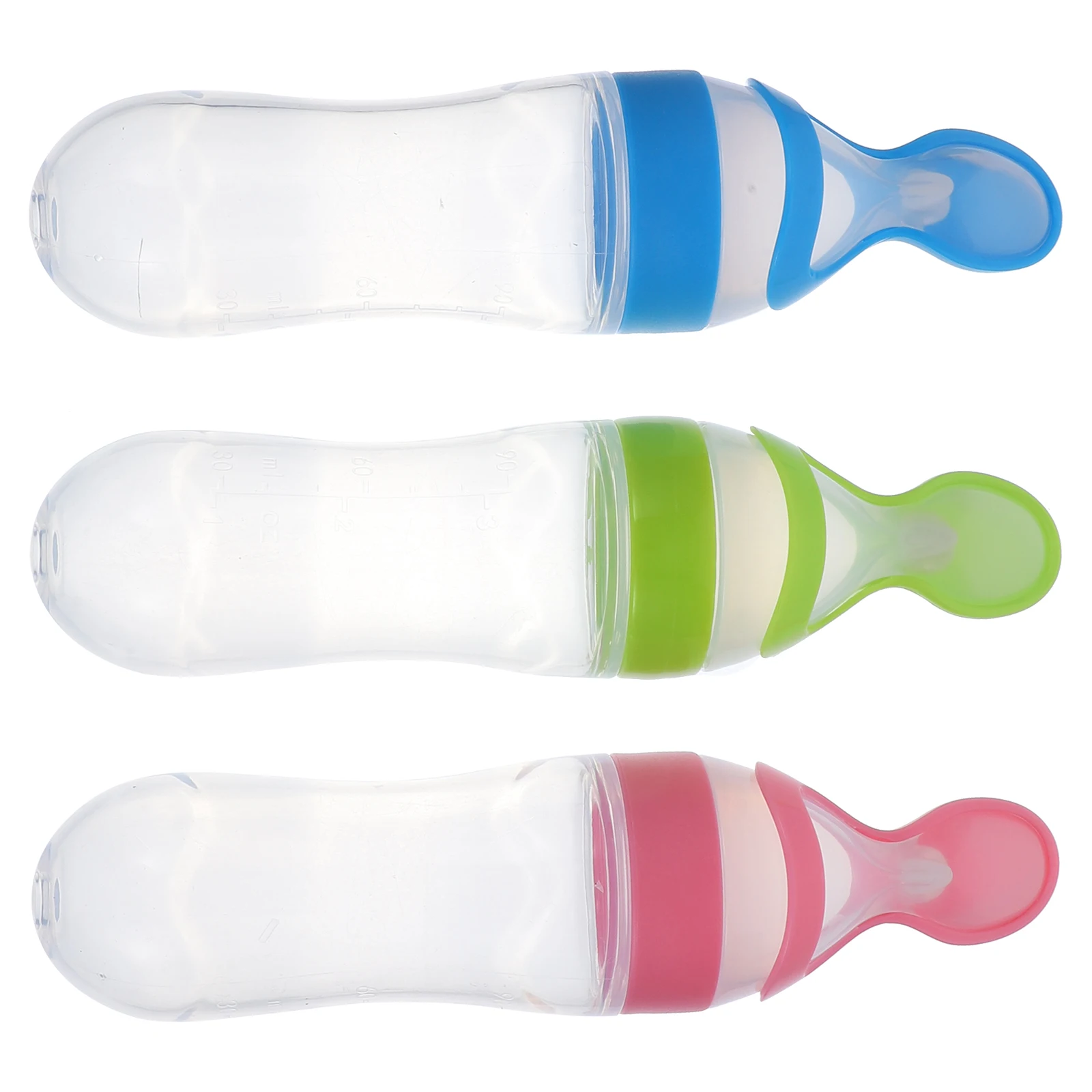 

Squeeze Feeding Bottle Clear Silicone Design Baby Eating Supplies Rice Cereal Food Supplement Infant Feeder Tools