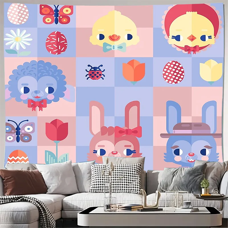 Boho Tapestry Wall Hanging Aesthetic Room Decor Nature Forest Trees Vintage Hippie Wall Art Bedroom Living Room Home Decor