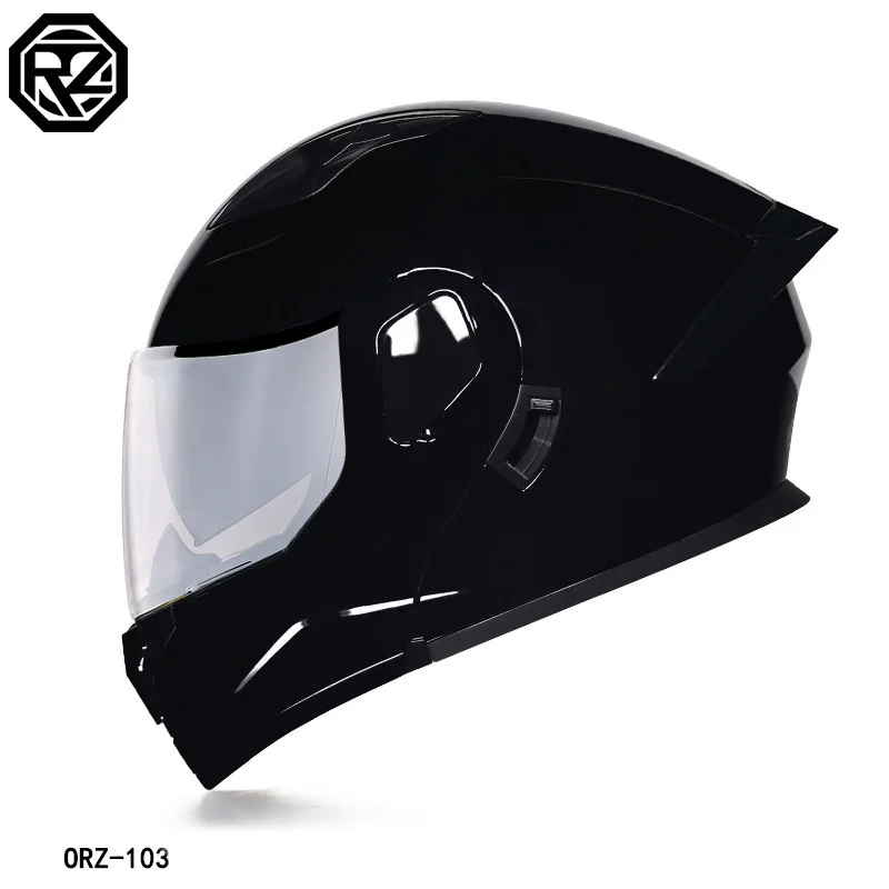 Capacete de motocicleta flip up, masculino e feminino, motocross, corrida, lente dupla, quatro estações, orz, novo capacete integral