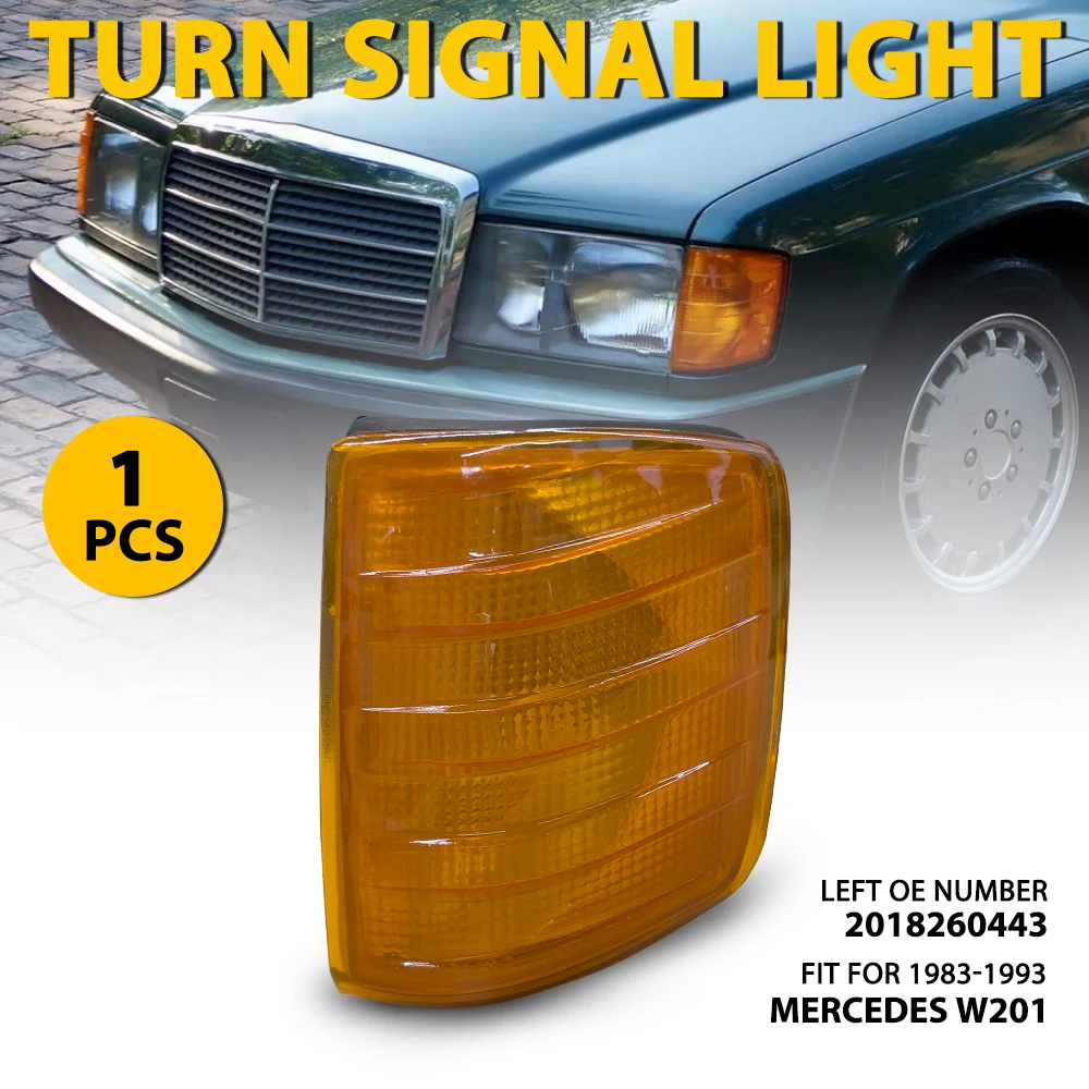 Front Left Turn Signal Corner Light Lamp For Mercedes W201 1983 1984 1985 1986 1987 1988 1988 1989 1990 1991 1992 2018260443