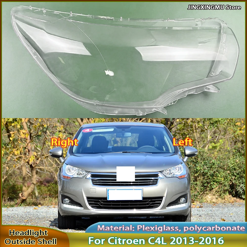 

Transparent Headlight Shell Lens Plexiglass For Citroen C4L 2013 2014 2015 Headlamp Cover Auto Replacement Parts