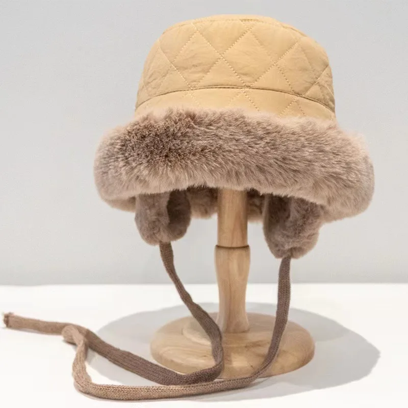 Herren- und Damen-Herbst- und Winter-Gehörschutz mit großem Gesicht, Fischerhüte, dicke Beckenhüte, winddicht, warm und bequem – Detail 1
