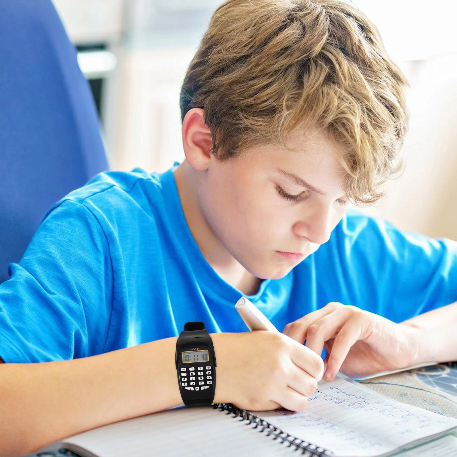 2pcs Calculator Watch for Kids Black Computer Table Toddler Watches Boys Durable Long Use Easy Comfortable Birthday Gifts Math