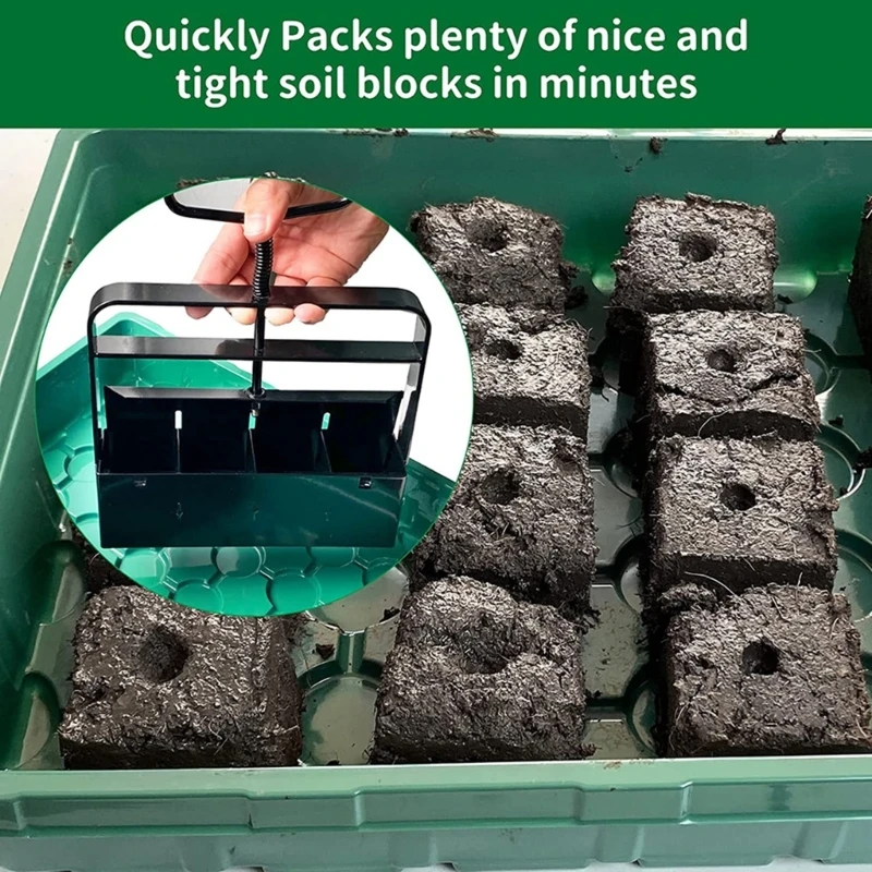 Soil Blocker Creatore blocchi portatile per semi terreno a 4 celle per semina drop shipping