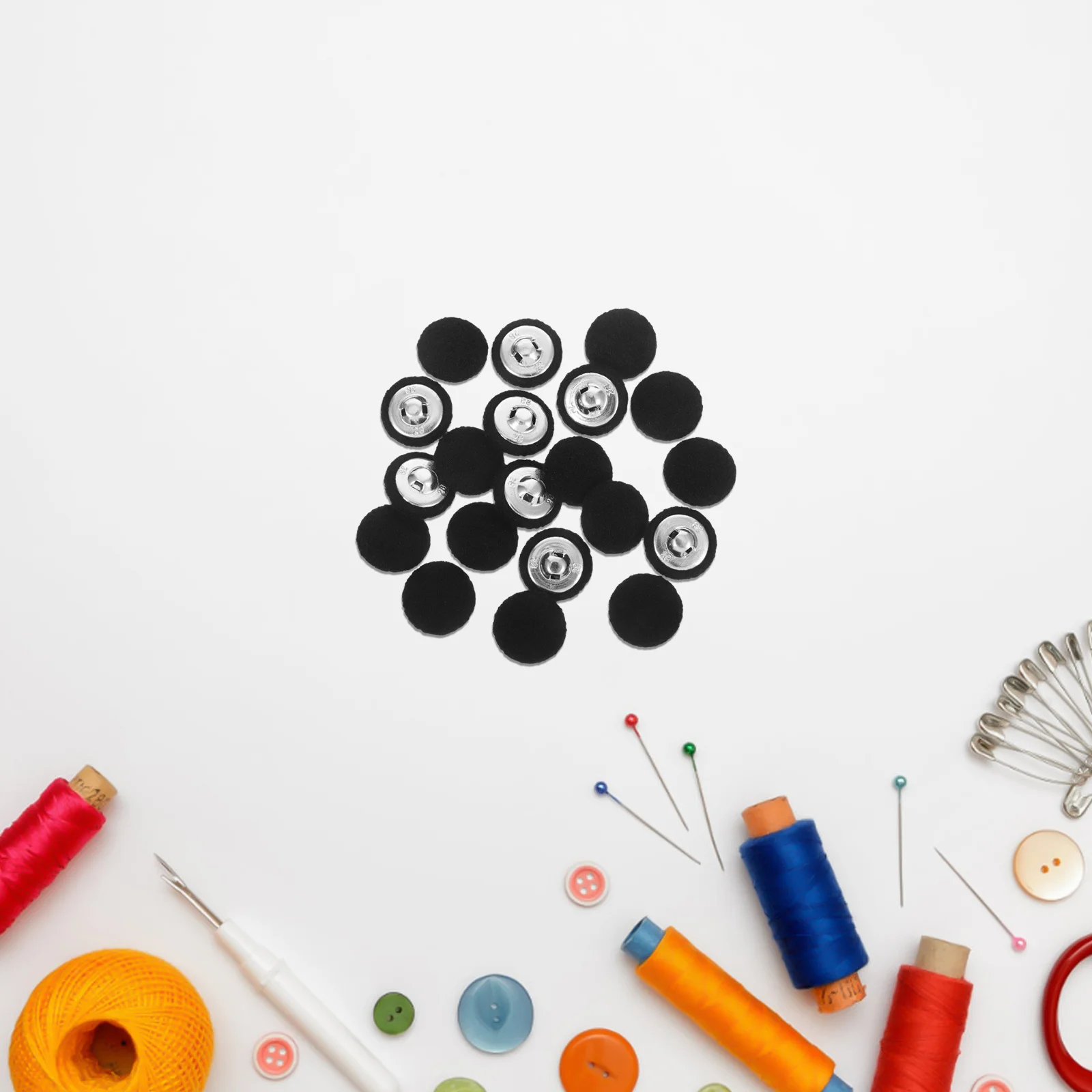 20 قطعة قماش نسيج المغطاة أزرار 18 مللي متر المعادن عرقوب أزرار الخياطة للسترات الدعاوى البدلات الرسمية فستان قمصان معاطف الملابس #1