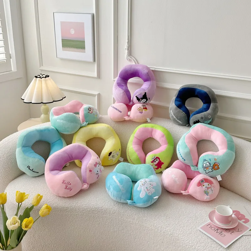 

HelloKitty Kuromi Plush Travel Neck Pillow Office Nap Pillow Portable U Shape Pillow for Students